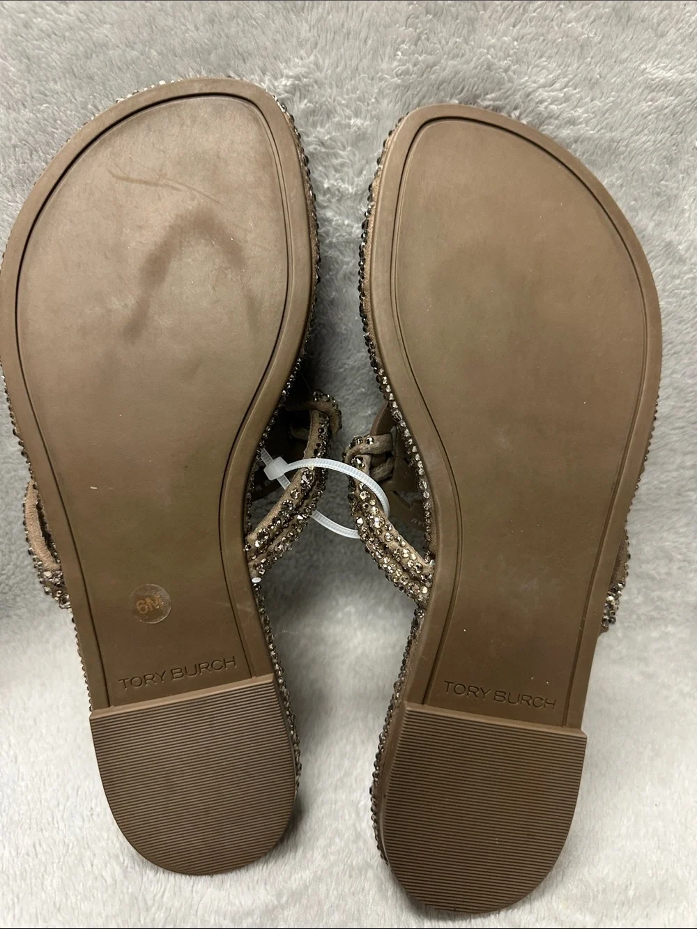 Tory Burch Miller Knotted Pavé Thong Sandals Size 6